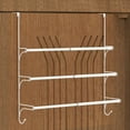 thumbnail image 1 of Auledio Adjustable Over The Door Triple Towel Rack with Hooks,White, 1 of 6