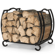 Auledio Curved Side Firewood Rack Black