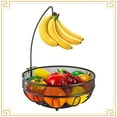 thumbnail image 1 of Auledio Fruit Basket Bowl with Banana Tree Hanger for Kitchen Counter, Bronze, 1 of 7