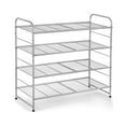 thumbnail image 1 of Auledio Shoe Rack, 4-Tier Metal Shoe Organizer Rack for Closet, Entryway Small Space Home Decor (Silver), 1 of 6