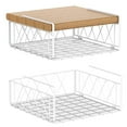 thumbnail image 1 of Auledio Houseware Under Shelf Basket, 2 Pack Wire Hanging Under Cabinet Storage Organizer for Kitchen Pantry, White, 1 of 7
