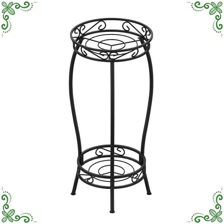 Auledio Metal Plant Stand Indoor Outdoor Flower Pot Holder Decorative Flower Pot Display Rack for Patio Garden, Black