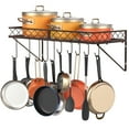 thumbnail image 1 of Auledio Metal Pot and Pan Rack Hanging Organizer, Pan Organization and Storage Rack with 10 Hooks (Bronze), 1 of 7