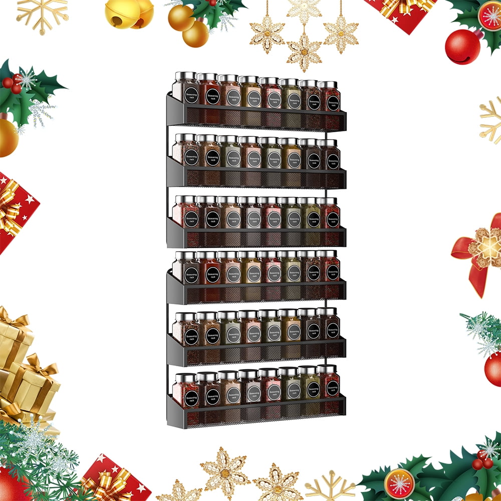 Auledio Metal Spice Rack Wall Mount Spice Storage Rack for Kitchen ...