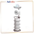 thumbnail image 1 of Auledio Metal Toilet Paper Holder Freestanding Holder with Shelf for Bathroom in Bronze, 1 of 7