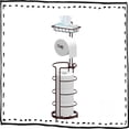 thumbnail image 1 of Auledio Metal Toilet Paper Holder Freestanding Holder with Shelf for Toilet (Bronze), 1 of 7