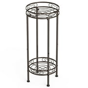 Auledio Plant Stand Rack 2 Tier Indoor Outdoor Multiple Holder Shelf,Bronze