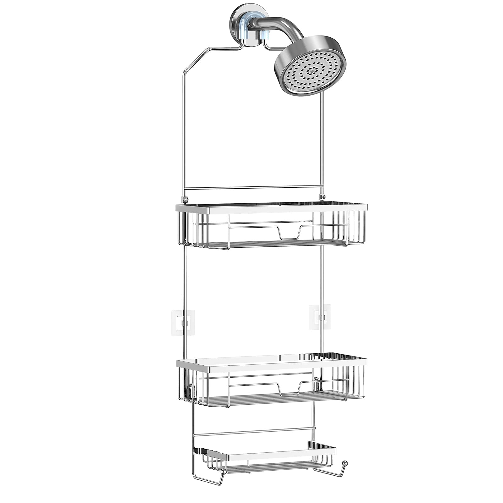 Auledio Shower Caddy Hanging Over Head, Bathroom Shower Organizer Shower Rack Holder with Hooks