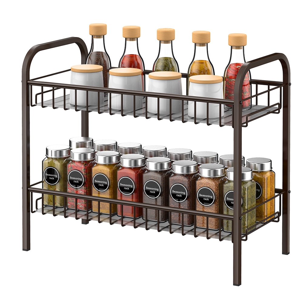 Auledio Spice Rack Organizer for Cabinet Countertop, 2 Tier ...