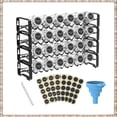 thumbnail image 1 of Auledio Spice Rack Organizer with 24 Empty Spice Jars 80 Labels and Funnel Complete SetFreestanding or Wall Mount for Kitchen Countertop in Black, 1 of 7