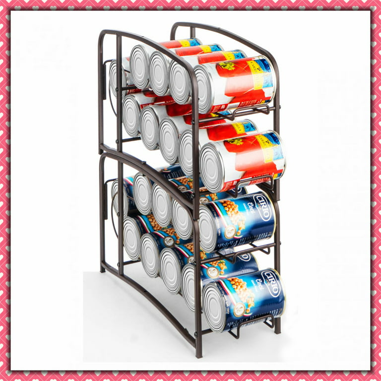 2 Pack -SUFAUY Stackable Beverage Soda Can Dispenser Organizer Rack for  Pantry or Refrigerator, Black 