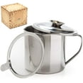 thumbnail image 1 of Aulett Home Bacon Grease Container With Strainer - 5 Cup Stainless Steel Bacon Grease Container, 1 of 6