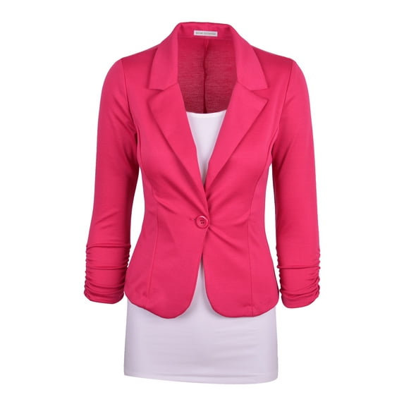 Auliné Collection Women's Casual Work Solid Color Knit Blazer