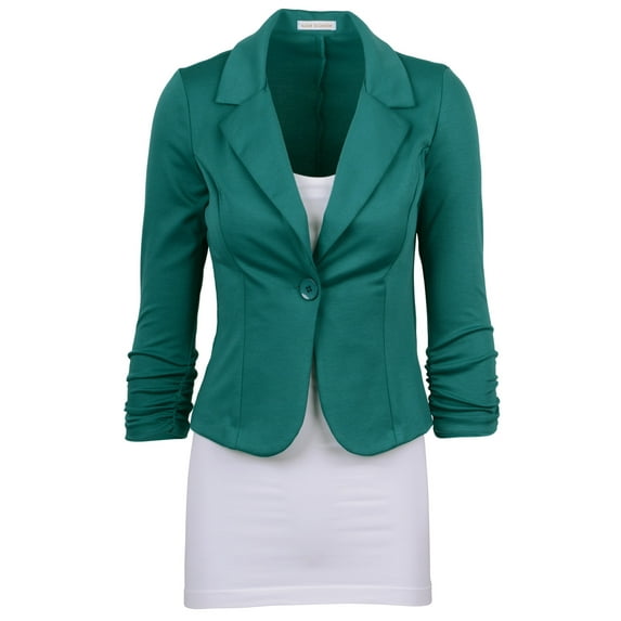 Aulin Collection Women's Casual Work Solid Color Knit Blazer