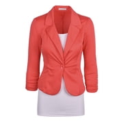 Auliné Collection Women's Casual Work Solid Color Knit Blazer