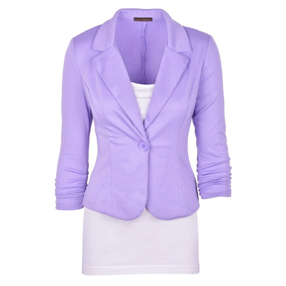 Auliné Collection Women's Casual Work Solid Color Knit Blazer