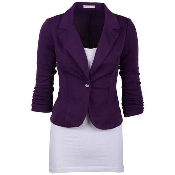 Aulin Collection Women's Casual Work Solid Color Knit Blazer