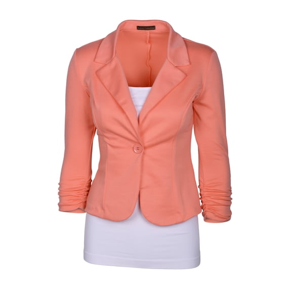 Auliné Collection Women's Casual Work Solid Color Knit Blazer