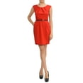 thumbnail image 1 of Auliné Collection Women's Color Office Workwear Sleeveless Sheath Dress Red Small, 1 of 3