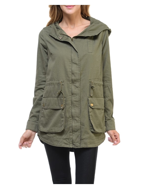 Aulin Collection Women's Long Utility Pockets Layering Lightweight Shirt Jacket