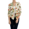thumbnail image 1 of Auliné Collection Womens Casual Lightweight 3/4 Sleeve Fitted Open Blazer, 1 of 3