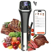 Aulonda Sous Vide Cooker,1100W Sous Vide Machine with LED, Wifi App Control, Timer, Silence Stainless Steel Immersion Circulator Slow Cooking Machine Sous-vide Cooker,IPX7 Waterproof