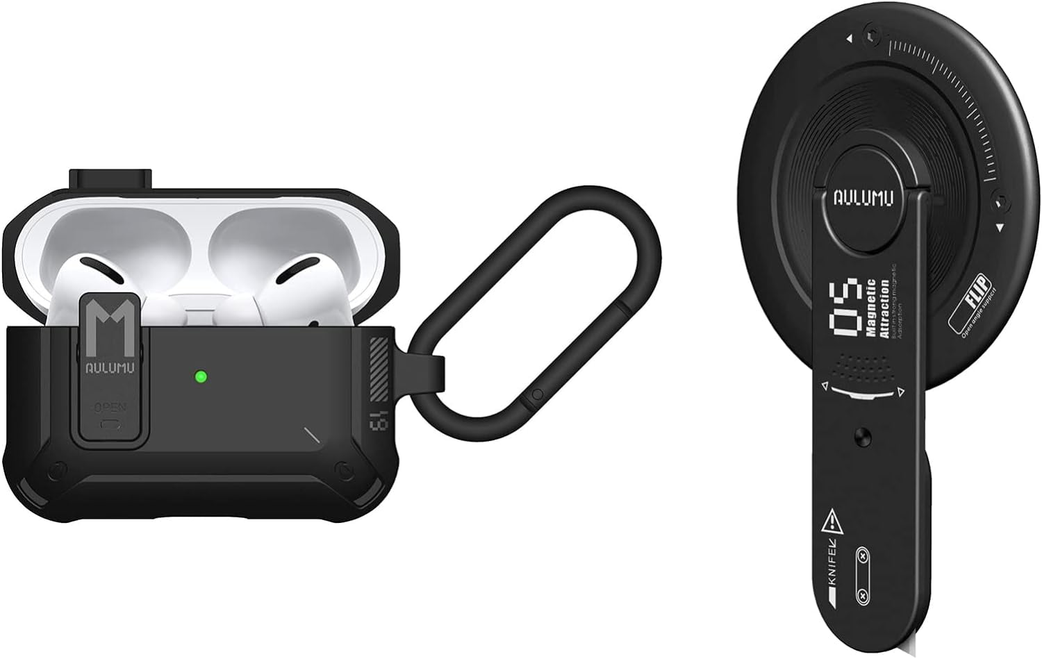 Aulumu AirPods Pro Case & Phone Grip, Locking Case Support for