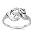 thumbnail image 1 of Aum Om Ohm Sanskrit Symbol Ring .925 Sterling Silver Yoga Band Jewelry Female Male Unisex Size 7, 1 of 4