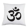 thumbnail image 1 of Aum Om White Satin Throw Pillow 16 inch Square with Insert Included, 1 of 1