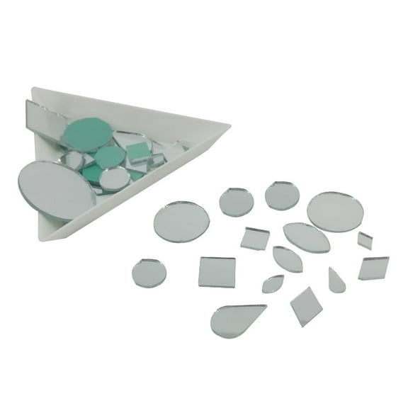 Aumni Crafts 0.2 to 0.5 Inch Size Small Glass Mirrors (700+ Pieces, Mixed Shapes & Sizes) for Sewing Embroidery Crafts Jewelry Making Multipurpose