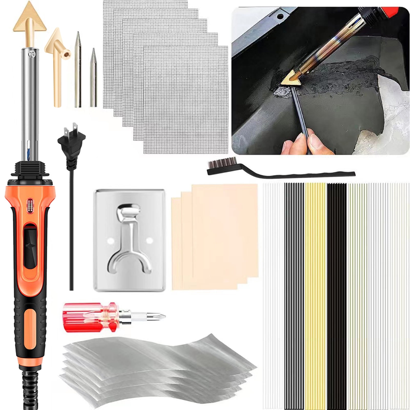 Aumotop 100W Welding Kit, 2 in 1 Welder & Soldering Iron, 3 Speed Temperature Control, Electric Soldering for Kayak Rework Station