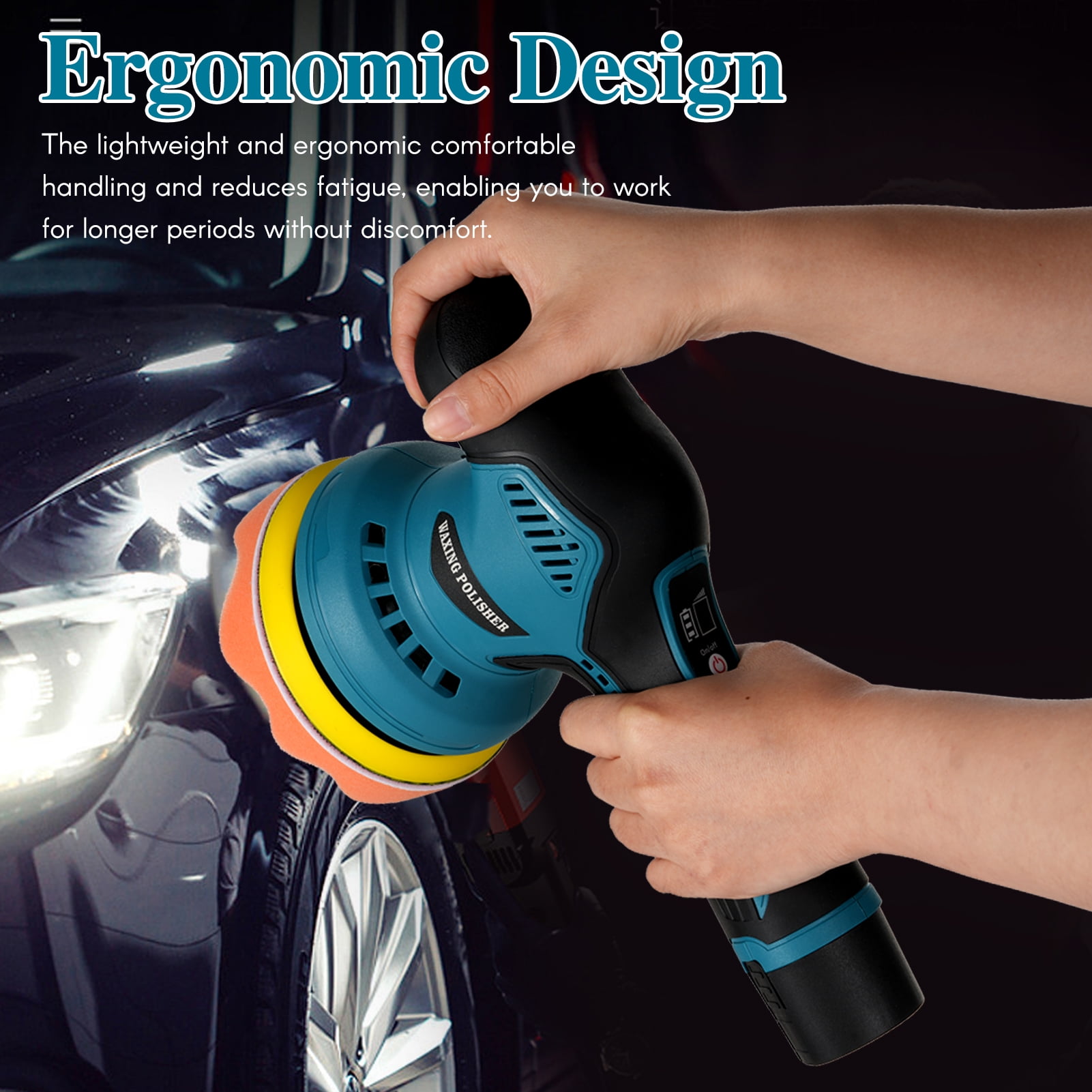 Aumotop 20pcs Cordless Buffer Polisher 12V Battery Powered Dual Action