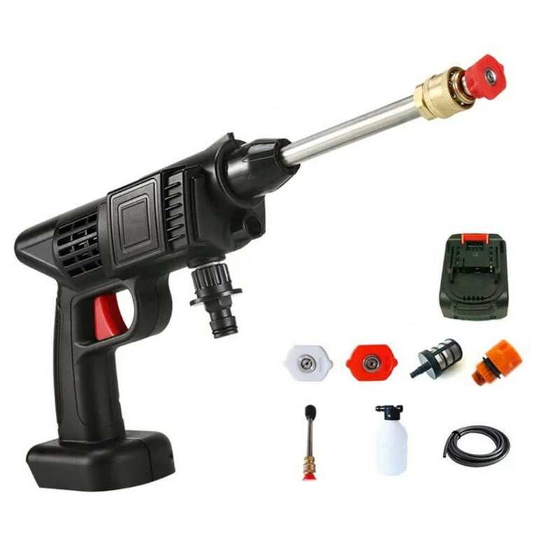 Cordless High Pressure Washer, Handheld High Pressure Car Wash Gun with 6  in 1 Nozzle, Cordless Rechargeable Cleaner for Car