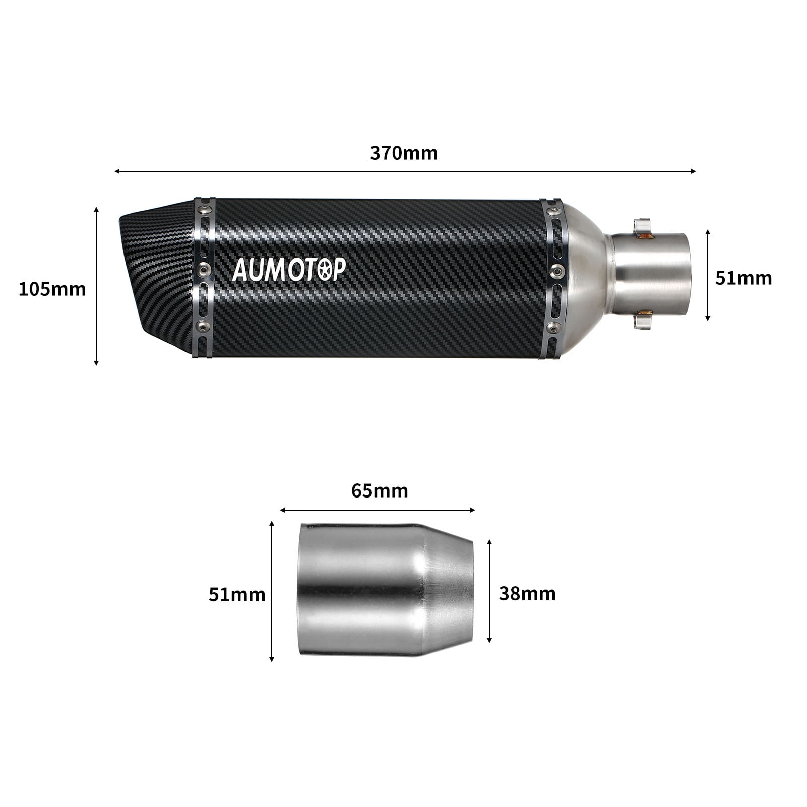 Aumotop Motorcycle exhaust pipe,Temperature Resistance Style Pipe Slip Carbon Fiber Style Pipes