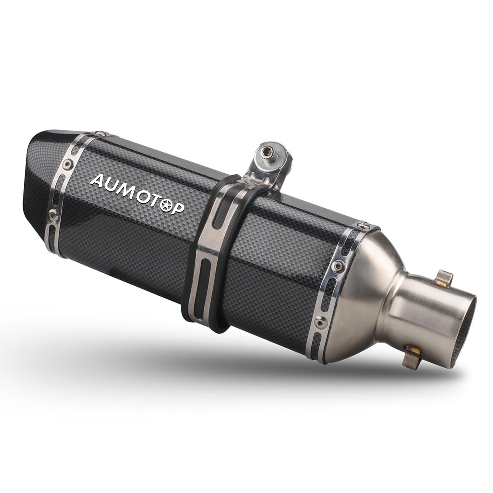 Aumotop Motorcycle exhaust pipe,Temperature Resistant 1.52in Inlet Carbon Fiber Style Tail Tube