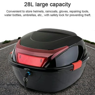 LABLT 32L Motorcycle Trunk Luggage Tour Tail Box Scooter Top Lock Storage  Case Red