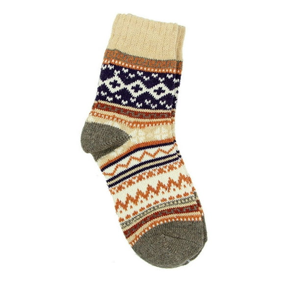 Aunavey 1 Pack Womens Vintage Wool Socks Winter Soft Warm Thick Cold Knit Crew Socks
