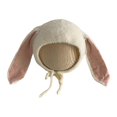 thumbnail image 1 of Aunavey Baby Bonnet Hat Bunny Ears Hat Infant Earflap Cap with Chin Straps, 1 of 2