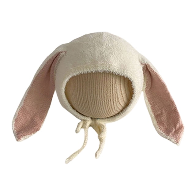 Aunavey Baby Bonnet Hat Bunny Ears Hat Infant Earflap Cap with Chin ...