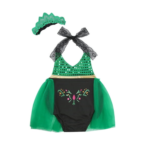 Aunavey Baby Girl Sequins Mermaid Bodysuit Romper Tutu Dress Jumpsuit Summer Outfit Sunsuit Clothes