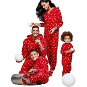 Aunavey Family Matching Christmas Pajamas Set Sleepwear Jumpsuit Hoodie with Hood for Family