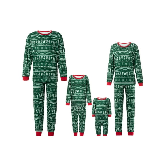 Aunavey Family Matching Christmas Pajamas Xmas Tree Jammies Clothes Sleepwear Long Sleeve Pjs