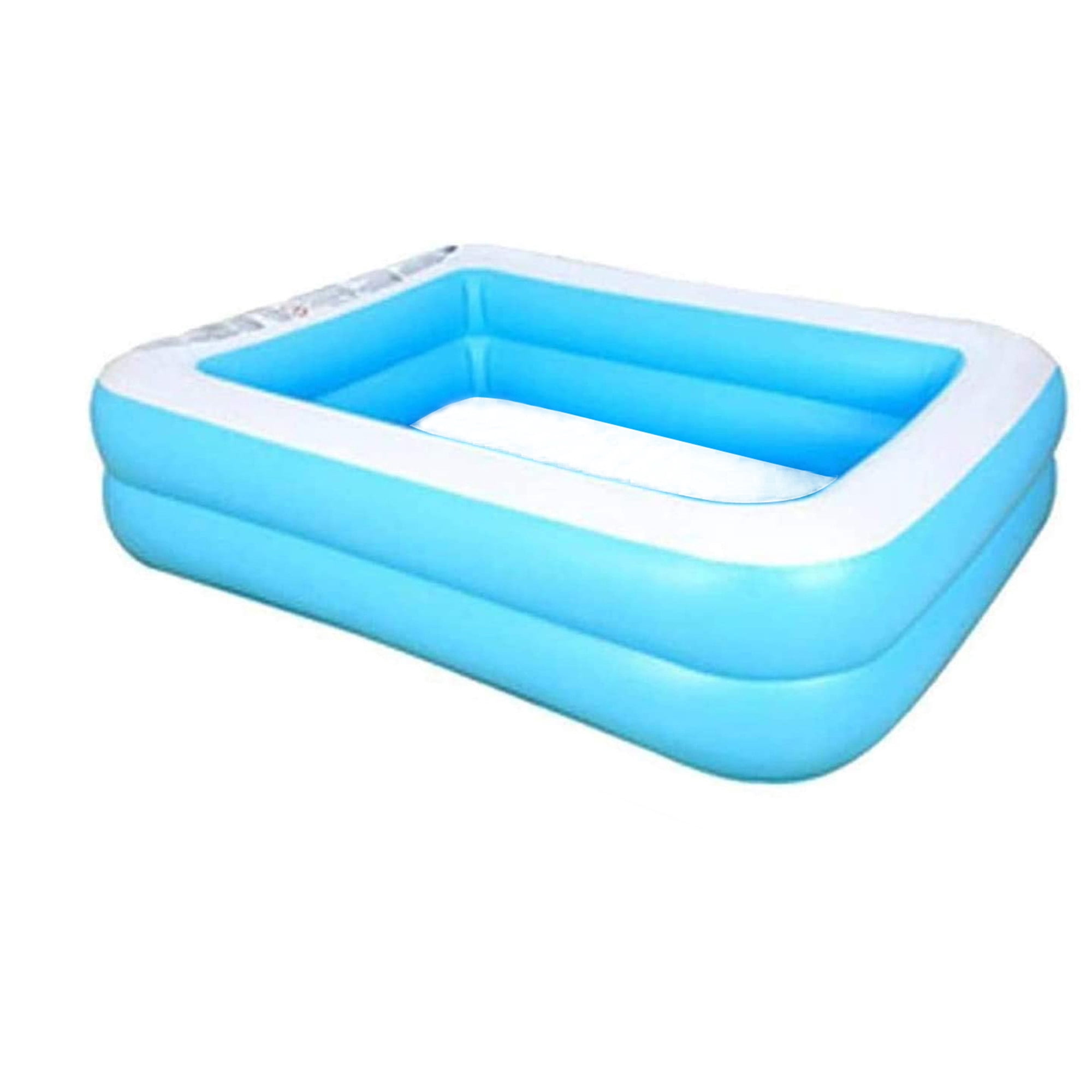 Aunavey Family Swimming Pool Home Backyard Outdoor Bathing Tub Inflatable Paddling Pools Summer Best Gift for Kids (Blue-White Bottom, 50.4*33.5*17.7 inch)