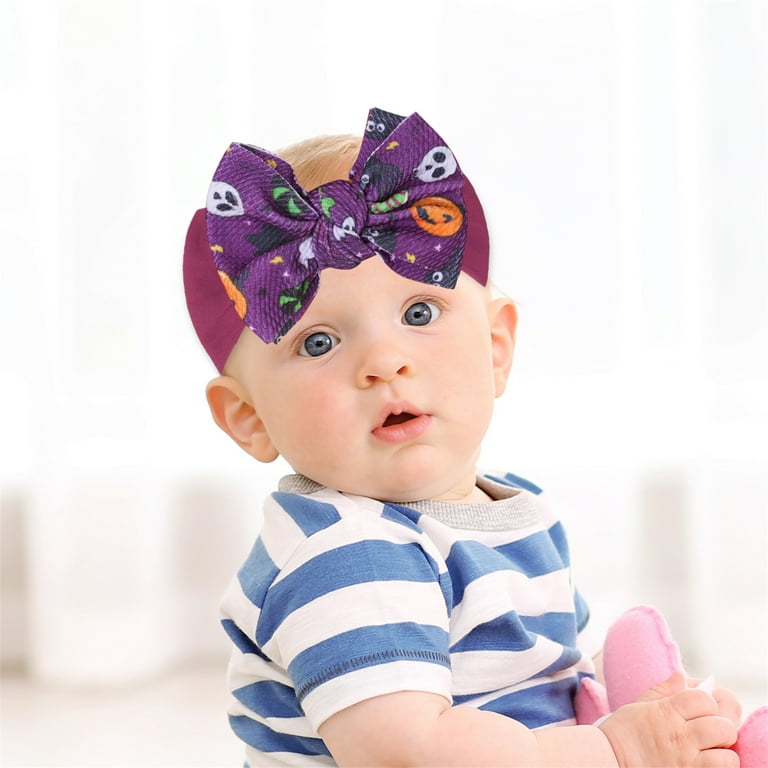Aunavey Halloween Headbands For Baby Girls Boys Pumpkin Bow