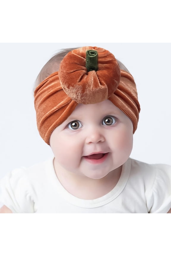 Halloween Headbands For Baby Girls Boys Pumpkin Bow Elastic Headwear Toddler Newborn Infant Dress Up Party