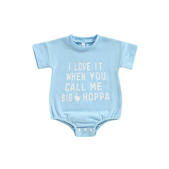 Aunavey Infant Baby Girls Boys Easter Outfit Oversized Short Sleeve Crewneck Romper Sweatshirt Baby Bunny Summer Jumpsuit