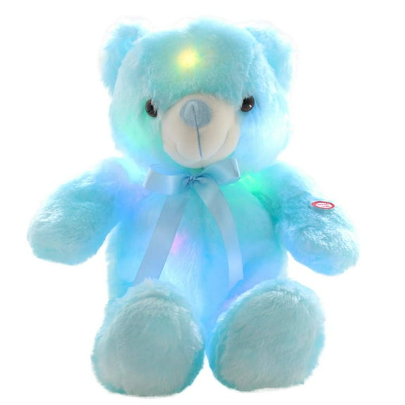 Aunavey Light Up Bear LED Bear Stuffed Animals with Bowtie Glow Bear Plush Toys Doll Gifts Valentine's Day Christmas Birthday 12 Inch