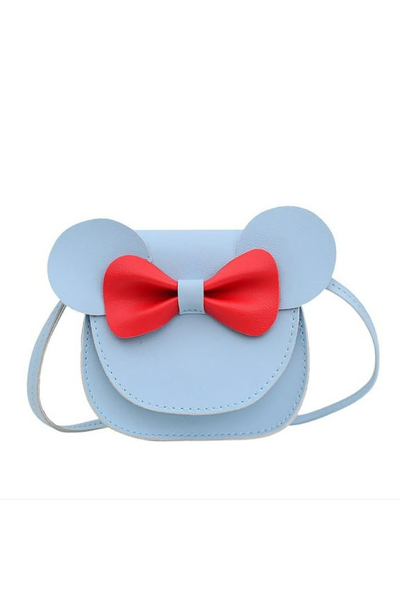 Little Mouse Ear Bow Crossbody Purse,PU Shoulder Handbag for Kids Girls Toddlers