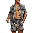 thumbnail image 1 of Aunavey Men's Hawaiian Shirts Casual Button-Down Short Sleeve Printed Shorts Summer Beach Tropical Suits, 1 of 6