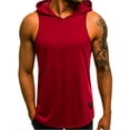 thumbnail image 1 of Aunavey Men's Workout Hooded Tank Tops Bodybuilding Muscle Cut Off T Shirt Sleeveless Gym Hoodies, 1 of 5